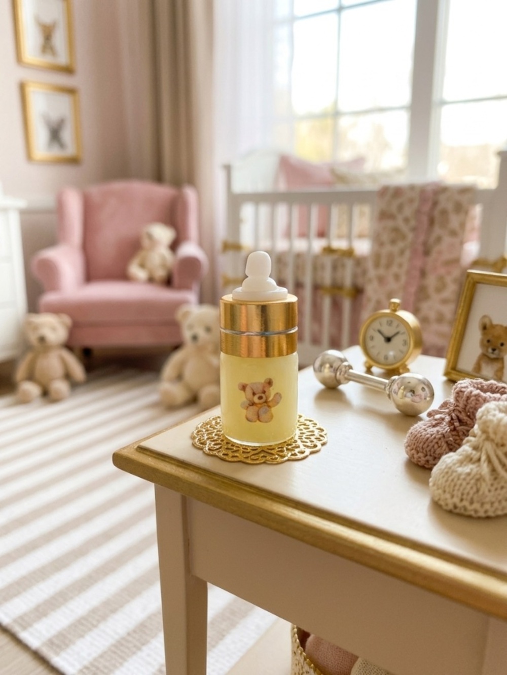 Multi-color Teddy Bear Mini Micro Baby Doll Glass Bottle